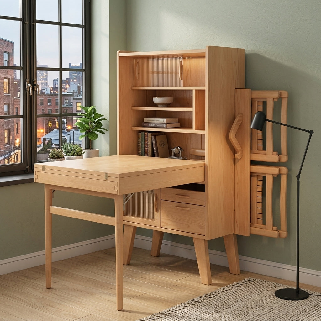 Hideaway Smile Folding Dining Table Storage Cabinet - Image 2