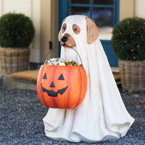 Pumpkin Puppy Resin Garden Decor - Image 0