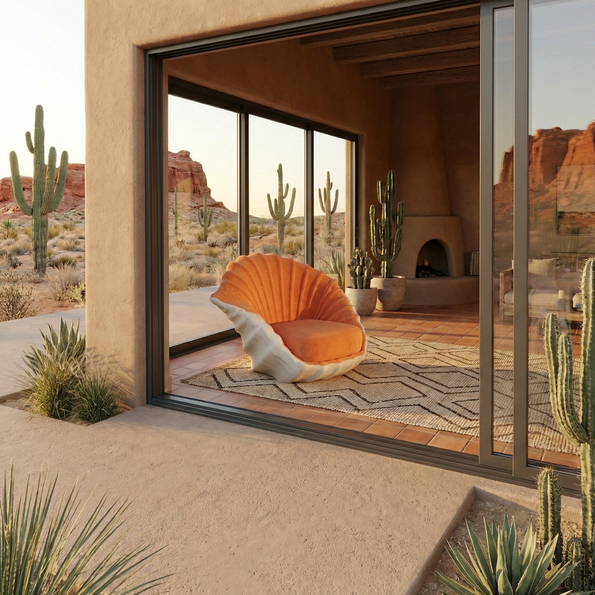 Seashell Accent Artistic Lounge Chair - Image 5