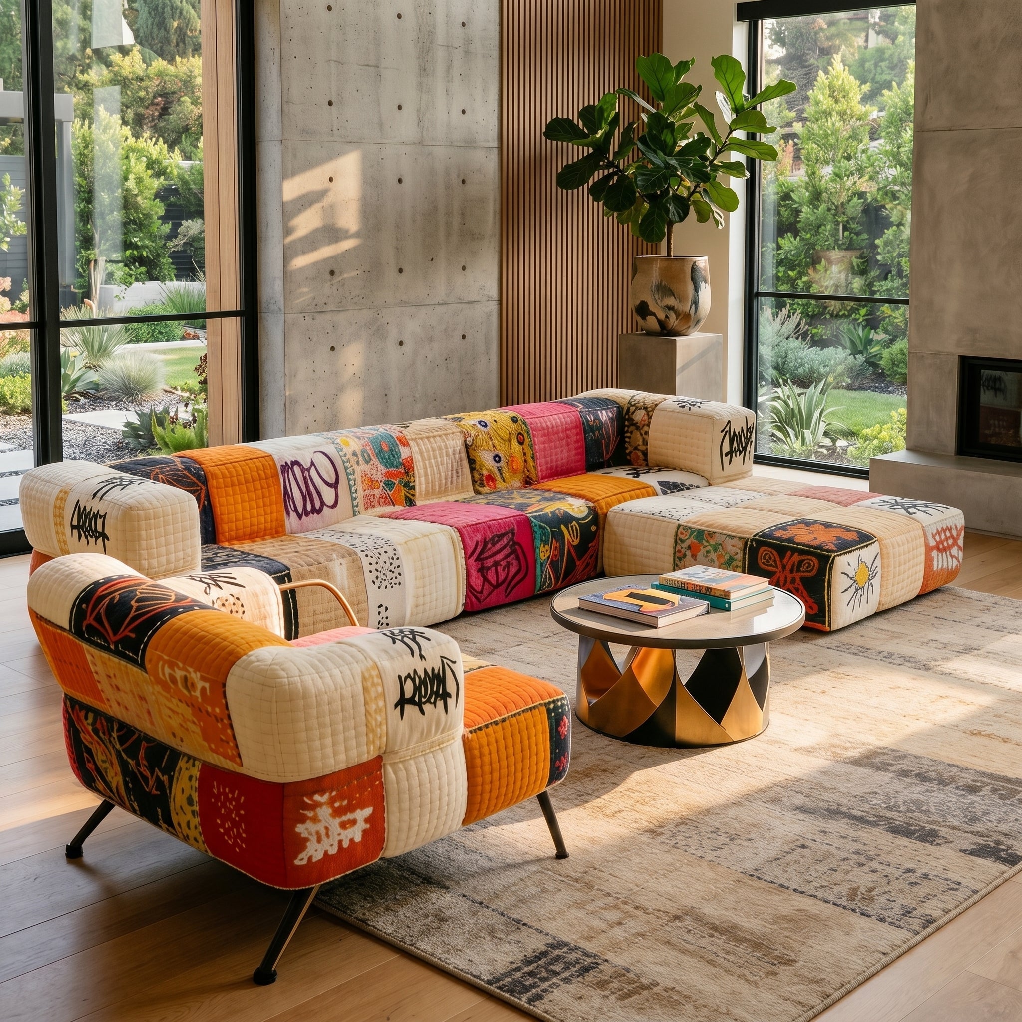 Bohema Artistic Patchwork Sectional Living Sofa - Image 1