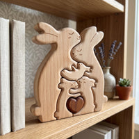 Bunny Family Wooden Puzzle Home Decor - Image 2