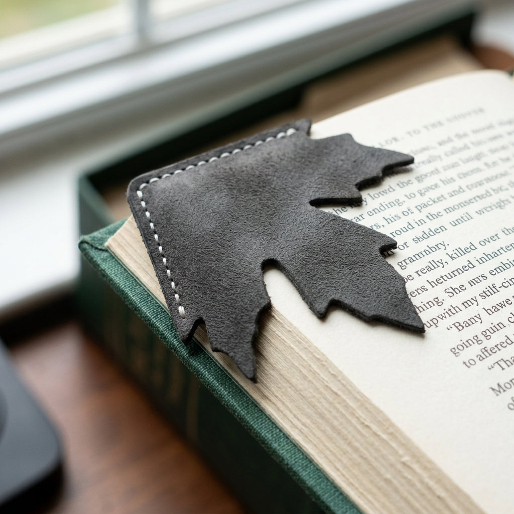 October Leaf Soft Leather Bookmark - Image 1