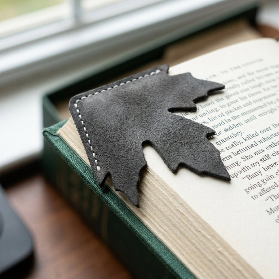 October Leaf Soft Leather Bookmark - Image 1