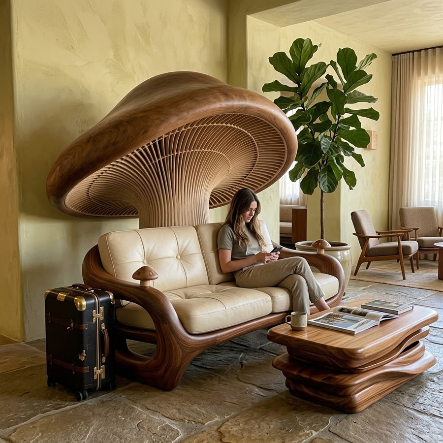 Sculptural Mushroom Accent Lounge Chair