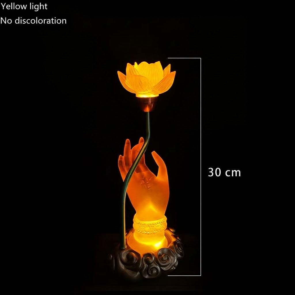 Sacred Lotus Hand Crystal Lamp - Image 15