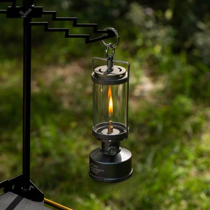 Old World Glass Flame Camping Lantern - Image 1