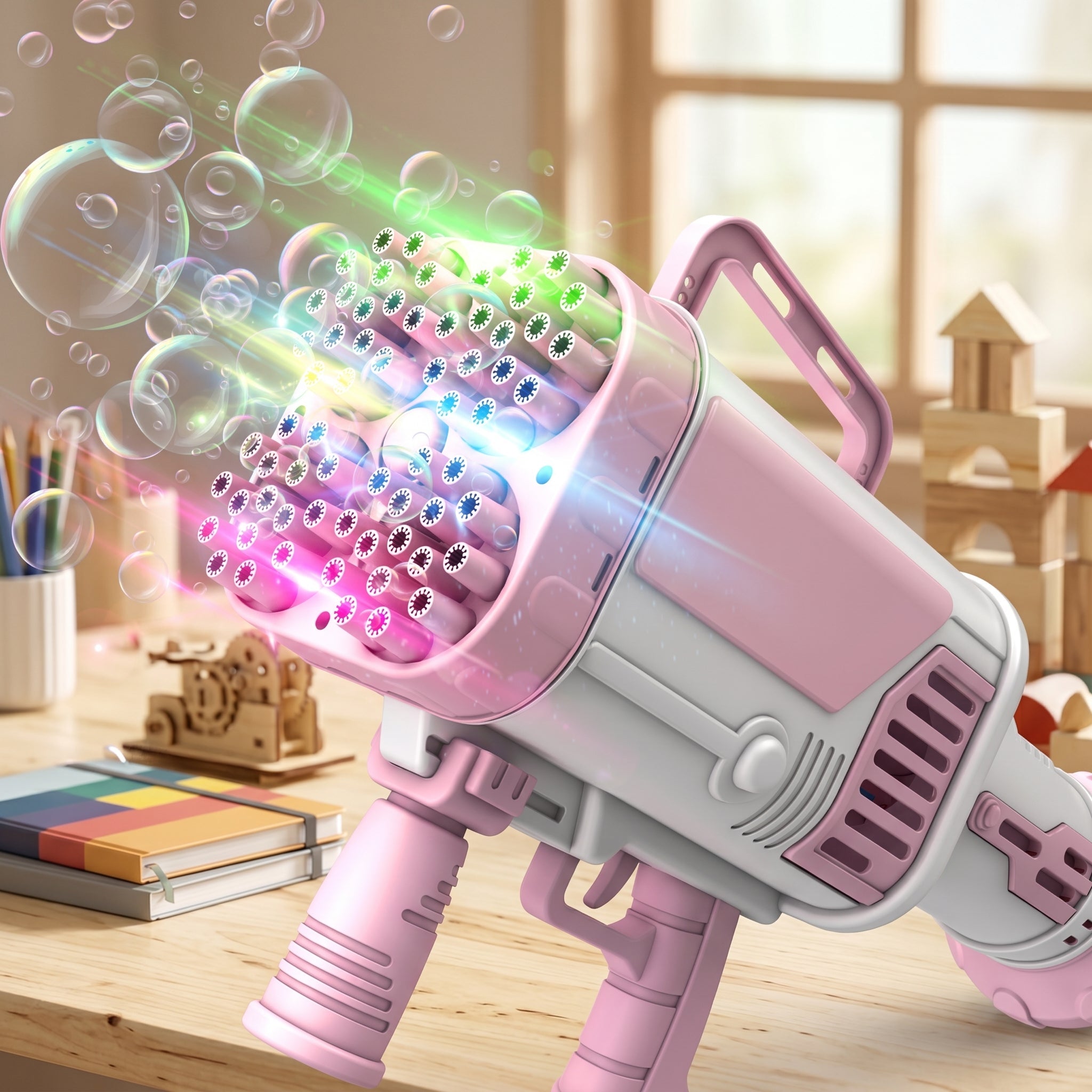Automatic Flashing Rocket Launcher Bubble Gun - Image 1