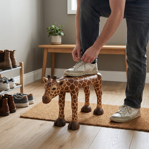 Wild Forest Wooden Footrest Stool