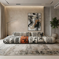 Art Sketch Kanji Bold Typography Modular Cloud Sofa - Image 0
