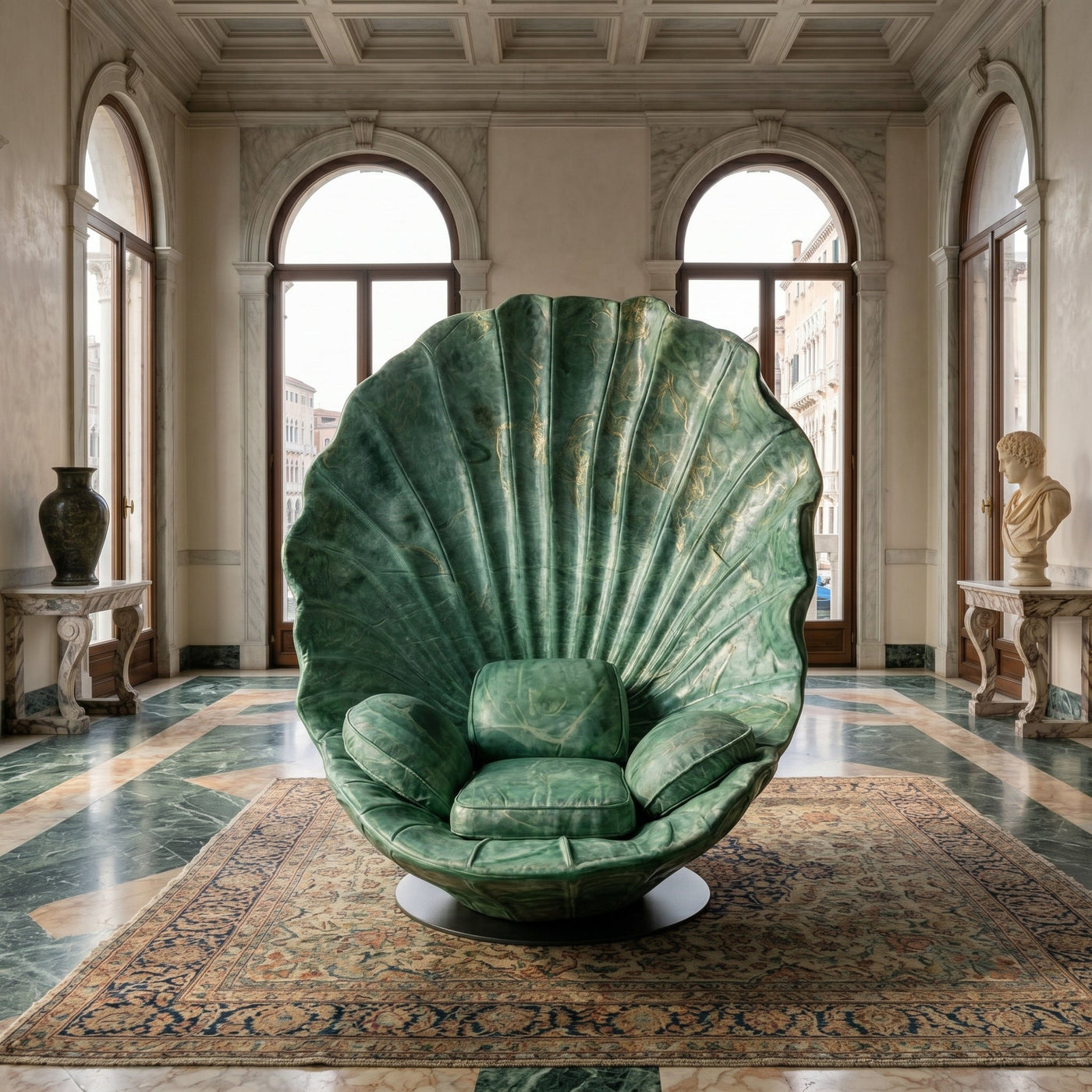 Sea Shell Velvet Accent Lounge Chair - Image 5