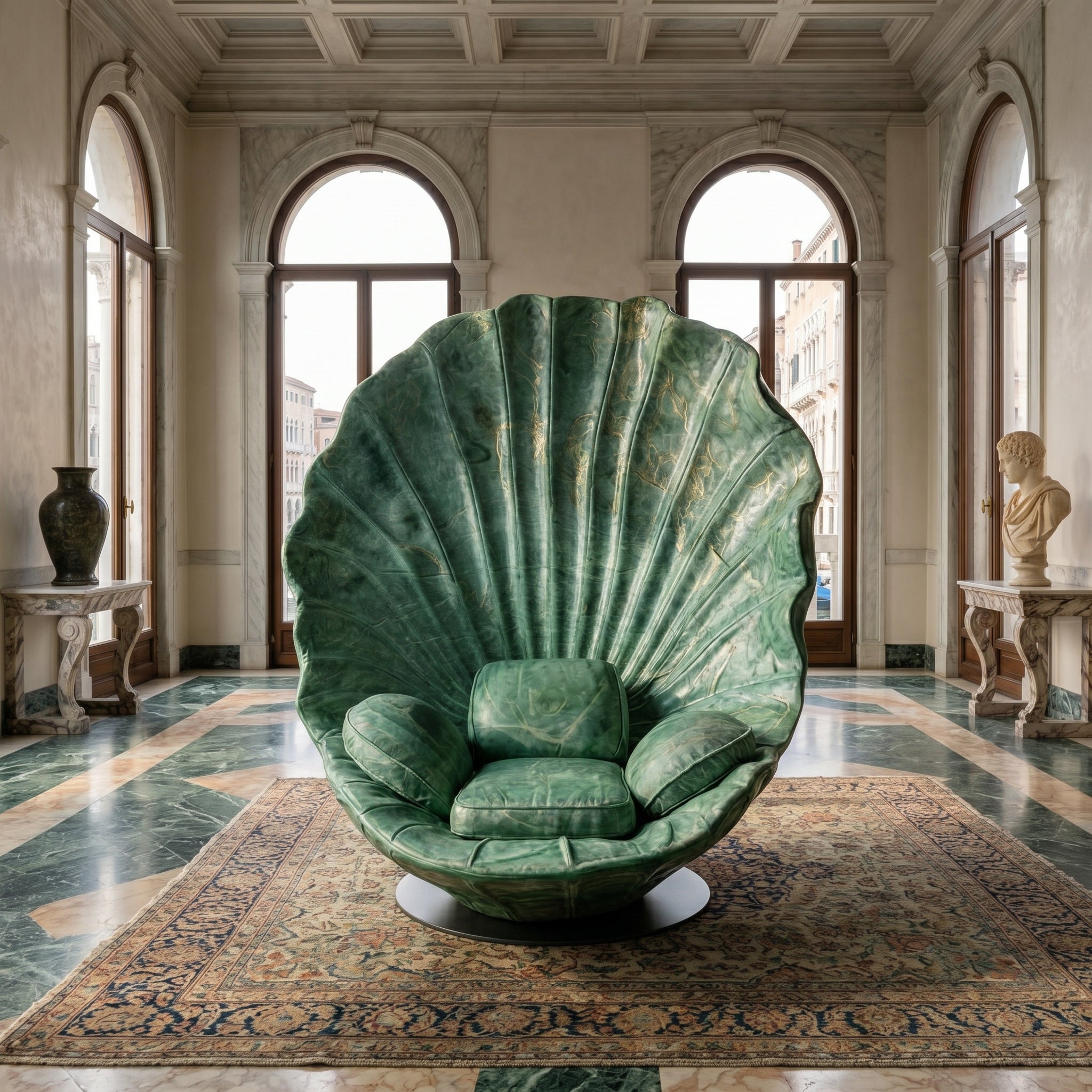Sea Shell Velvet Accent Lounge Chair - Image 5
