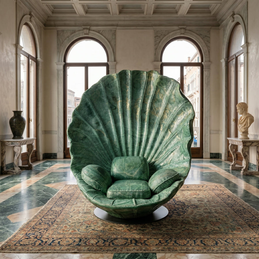 Sea Shell Velvet Accent Lounge Chair - Image 5