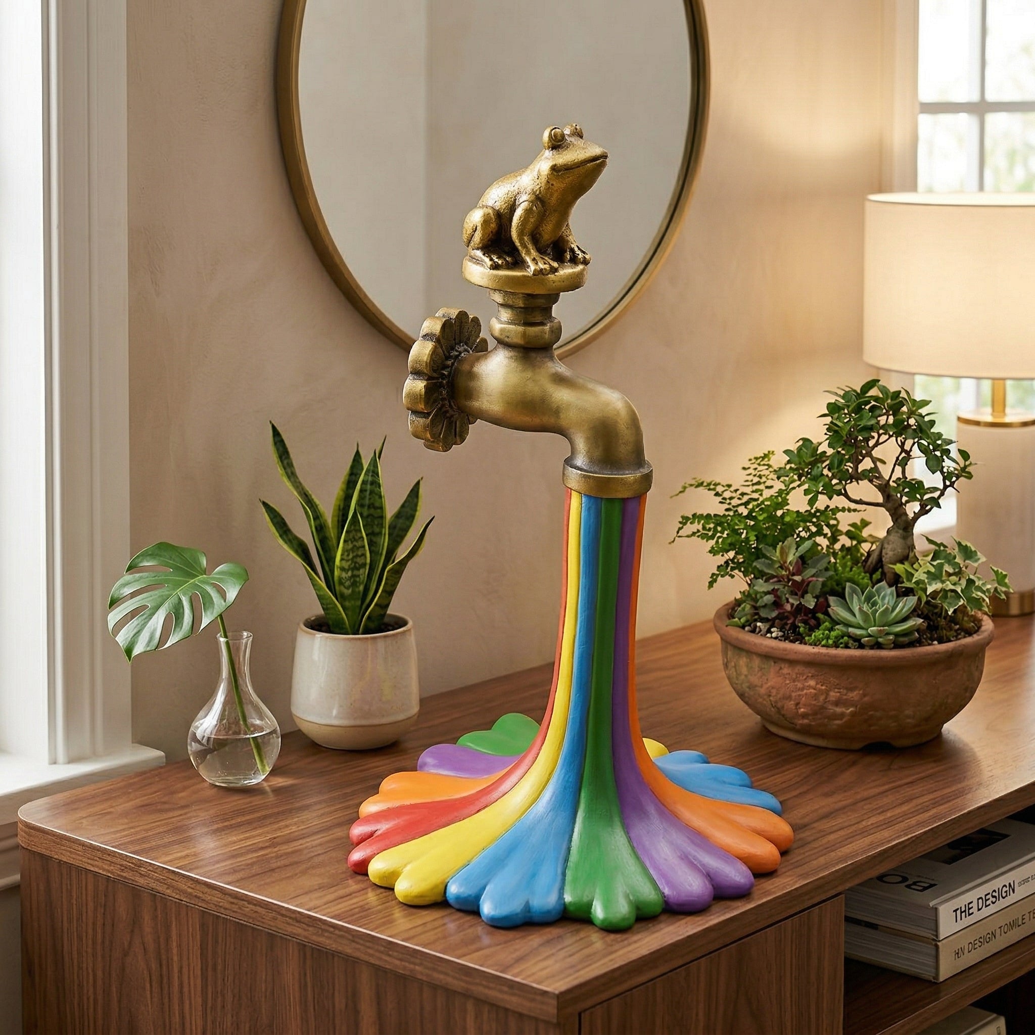 Rainbow Waterfall Faucet Garden Statue - Image 0