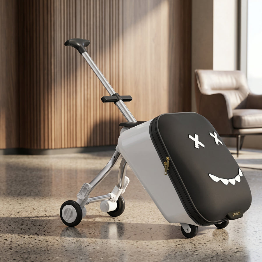 Hop On Kids Ride-On Travel Suitcase Stroller - Image 1