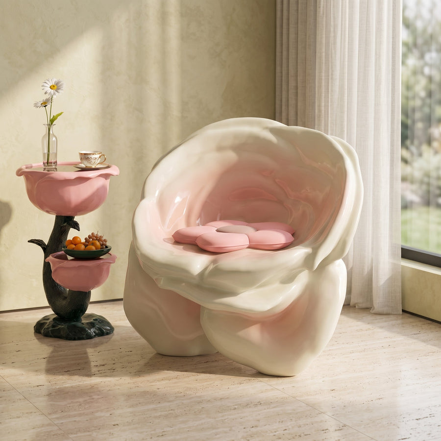 Artistic Rose Shape Accent Sculptural Chair - Image 4