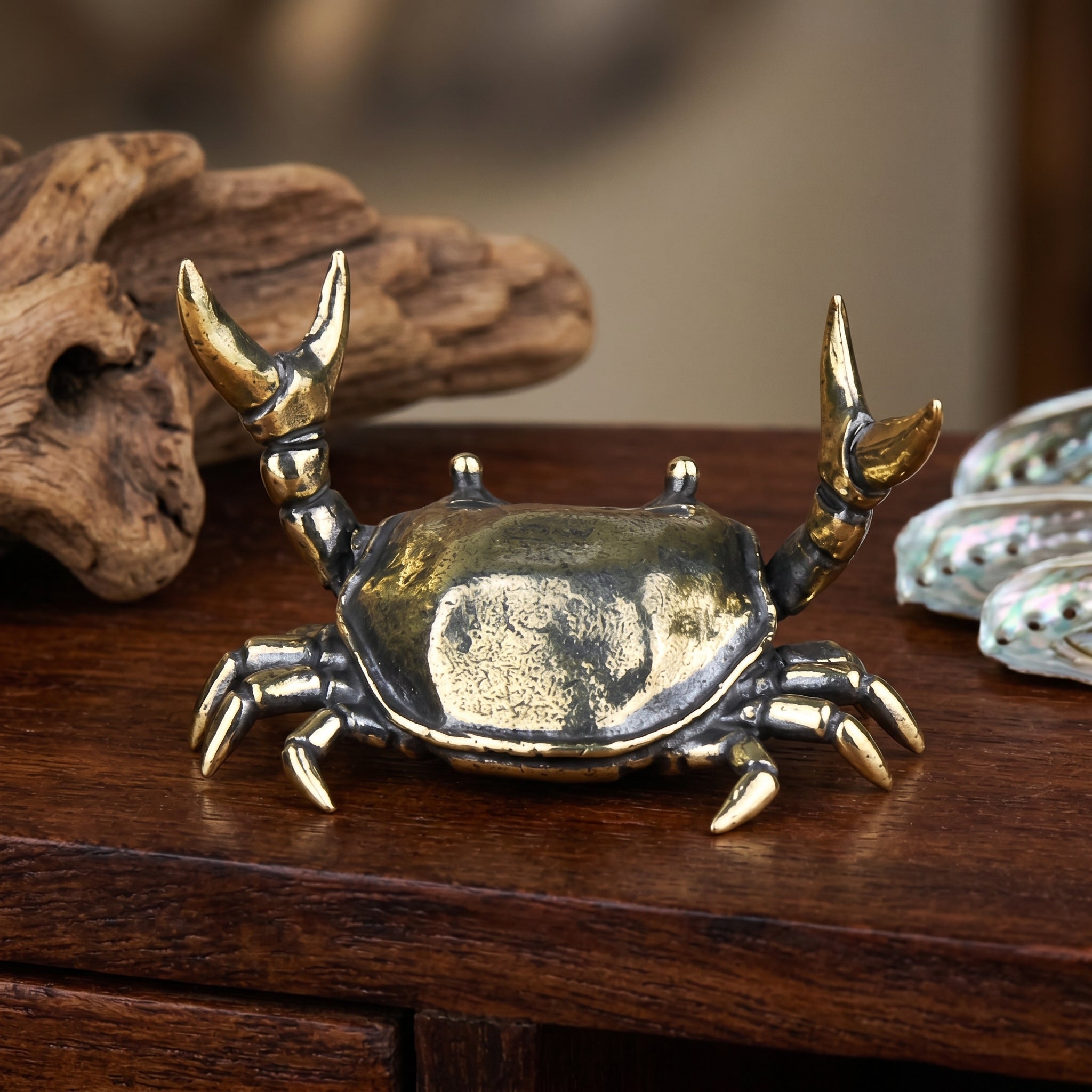 Coastal Crab Sculpture Vintage Desktop Statue - Image 3