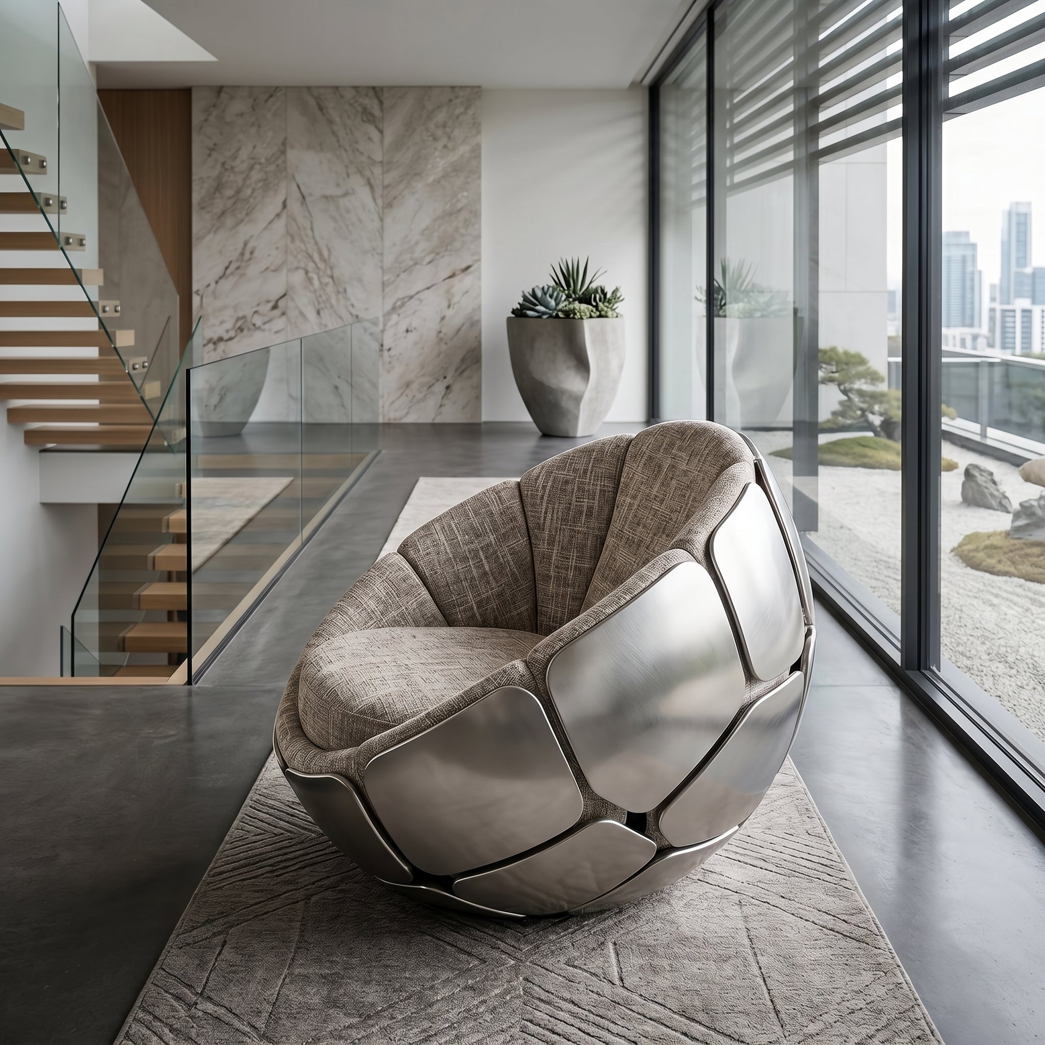 Bloom Cocoon Plush Accent Lounge Chair - Image 1