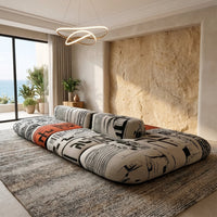 Art Sketch Kanji Bold Typography Modular Cloud Sofa - Image 4