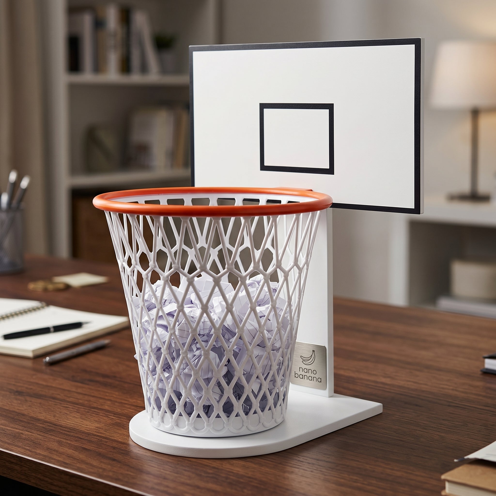 Basketball Hoop Paper Toss Trash Can - Image 2