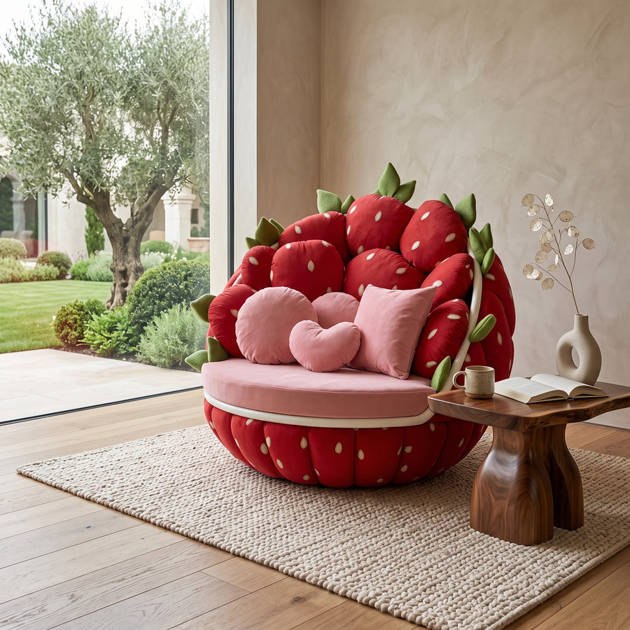 Çilek Peluş Salon Kanepe Sandalye