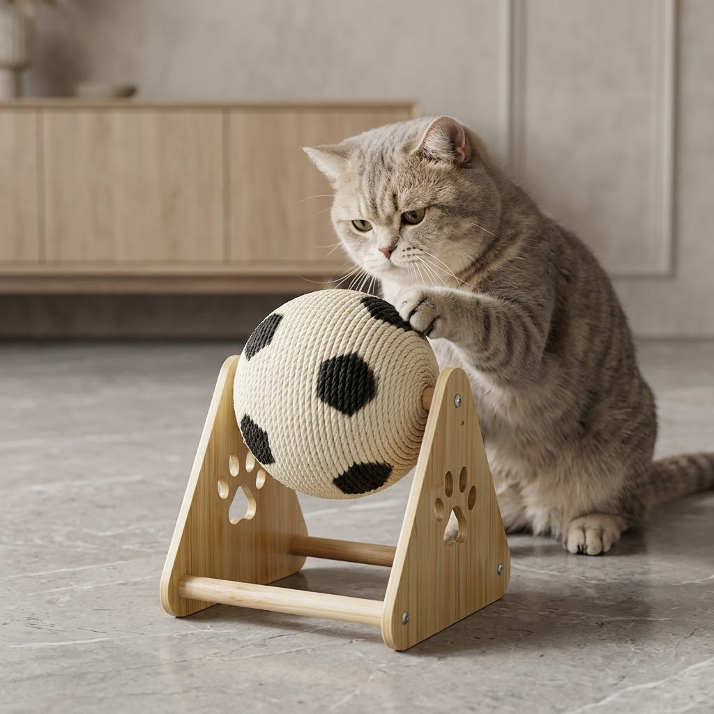 Mini Football Cat Exercise Training Toy Stand - Image 1