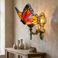 Prism Flight Stained Glass Butterfly Pyramid Wall Lamp - Image 0