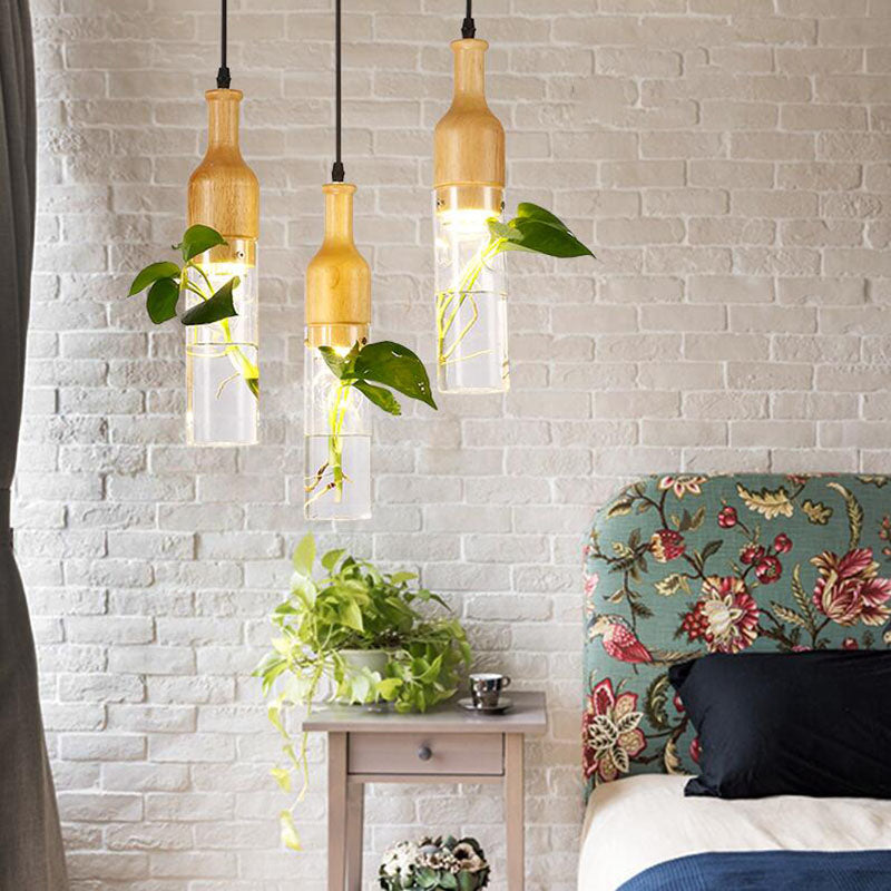 Wooden Modern LED Plant Pendant Lights - Image 1