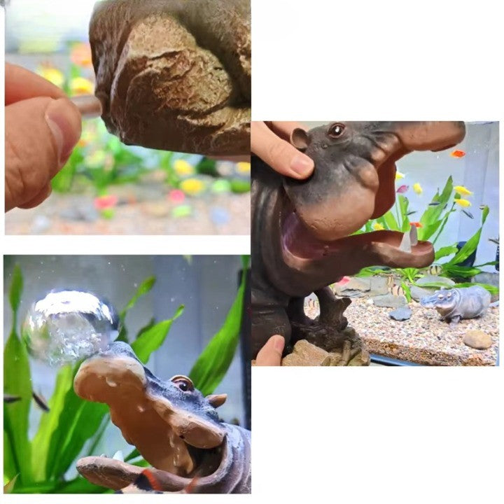 Mini Hippo Decorative Fish Tank Air Bubbler - Image 4
