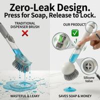 Press Clean Soap Dispensing Pot Scrub Brush - Image 5