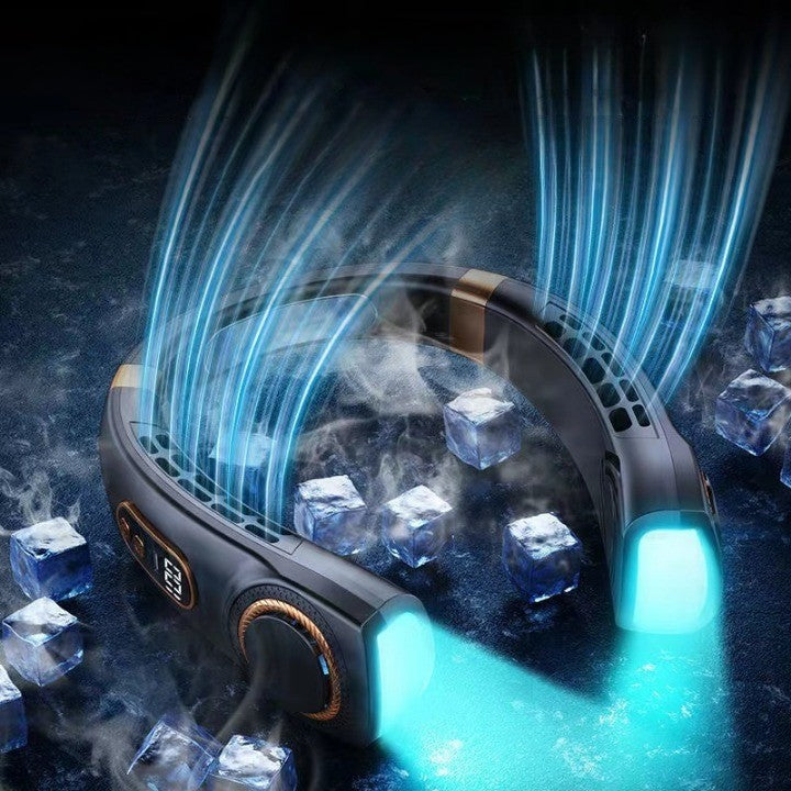 Digital Display Wearable Neck Fan - Image 0