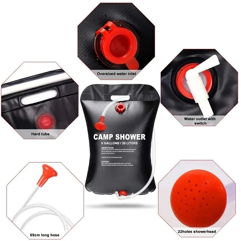 Portable Solar Heated Camping Shower Bag - Image 6