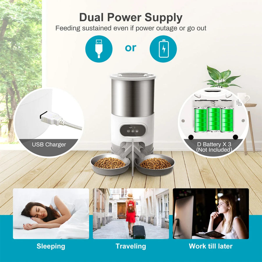 2-Way Splitter Automatic Smart Pet Feeding Station - Image 2