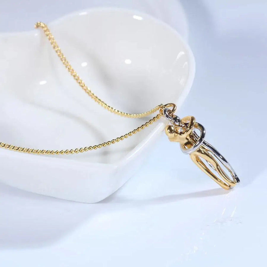 Love Forever Hug Cute Couple Necklace - Image 5