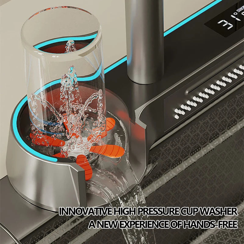 Honeycomb Digital Nano Integrated Stainless Steel Waterfall Sink - Image 4