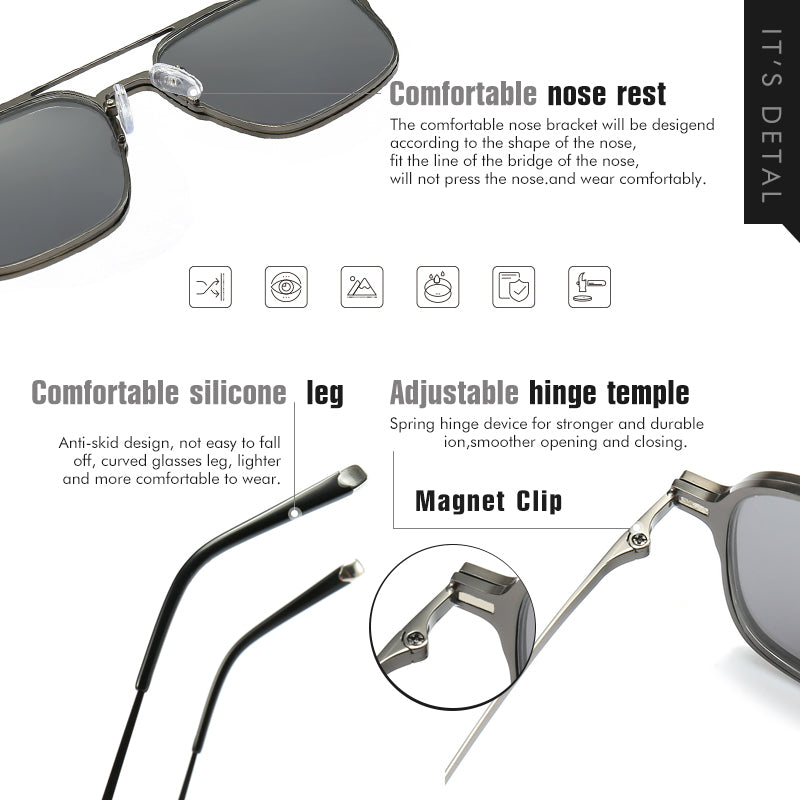 Pure Titanium Magnetic Clip-On Glasses - Image 2