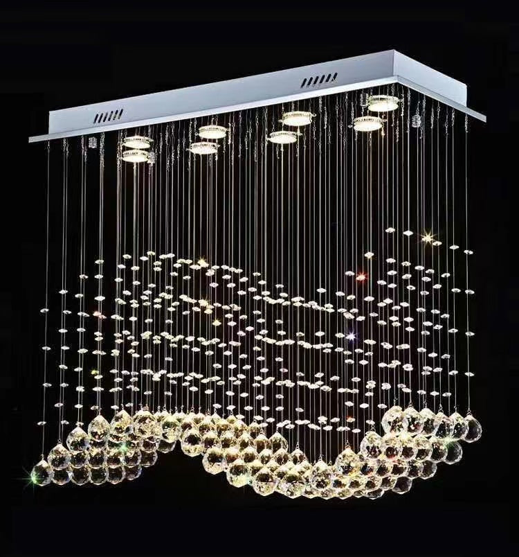 Luxury Rectangular Crystal Raindrop Chandelier - Image 5