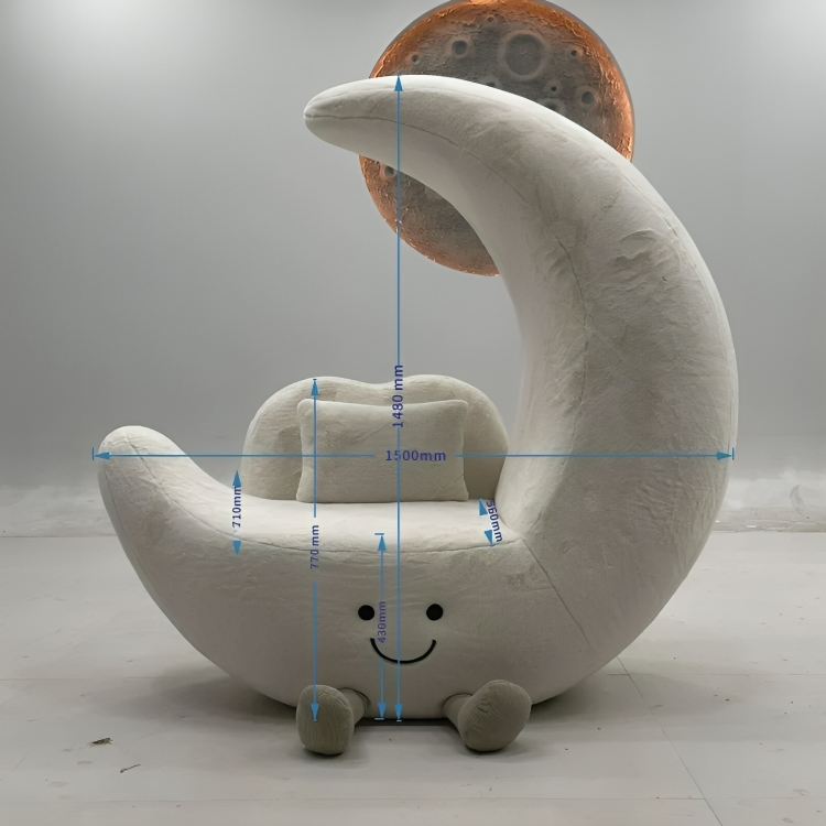 Crescent Cute Moon Plush Lounge Chair - Image 4