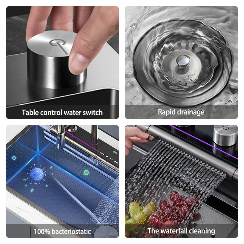 Anti-Scratch Led Digital Display Kitchen Sink