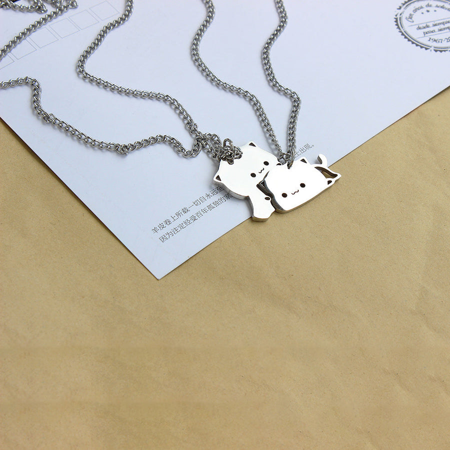Kawaii Cat Couple Charm Cute Necklace - Image 5