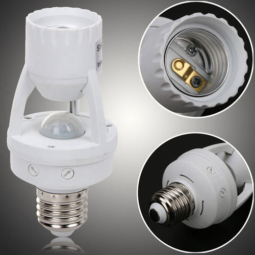 360 Rotating Motion Sensor Socket Switch Led Bulb Base - Image 0