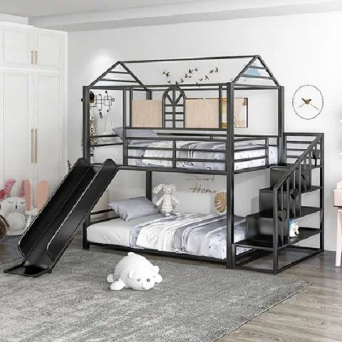 Loft-Style House Roof Frame Playhouse Bunk Bed - Image 0