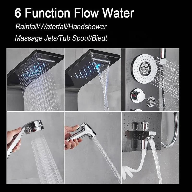 Rainfall Nordic Bathroom Digital Panel Waterfall Shower Set