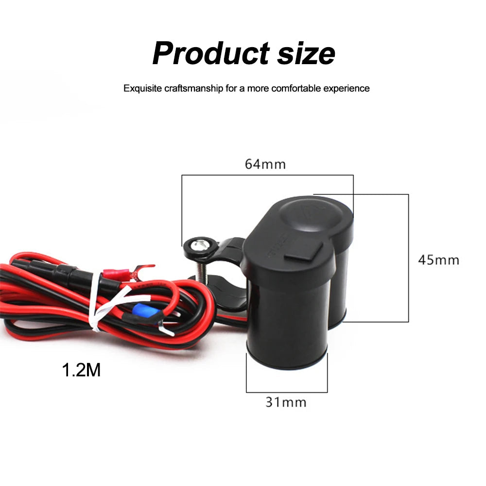 Motorcycle Waterproof Handlebar USB Charger