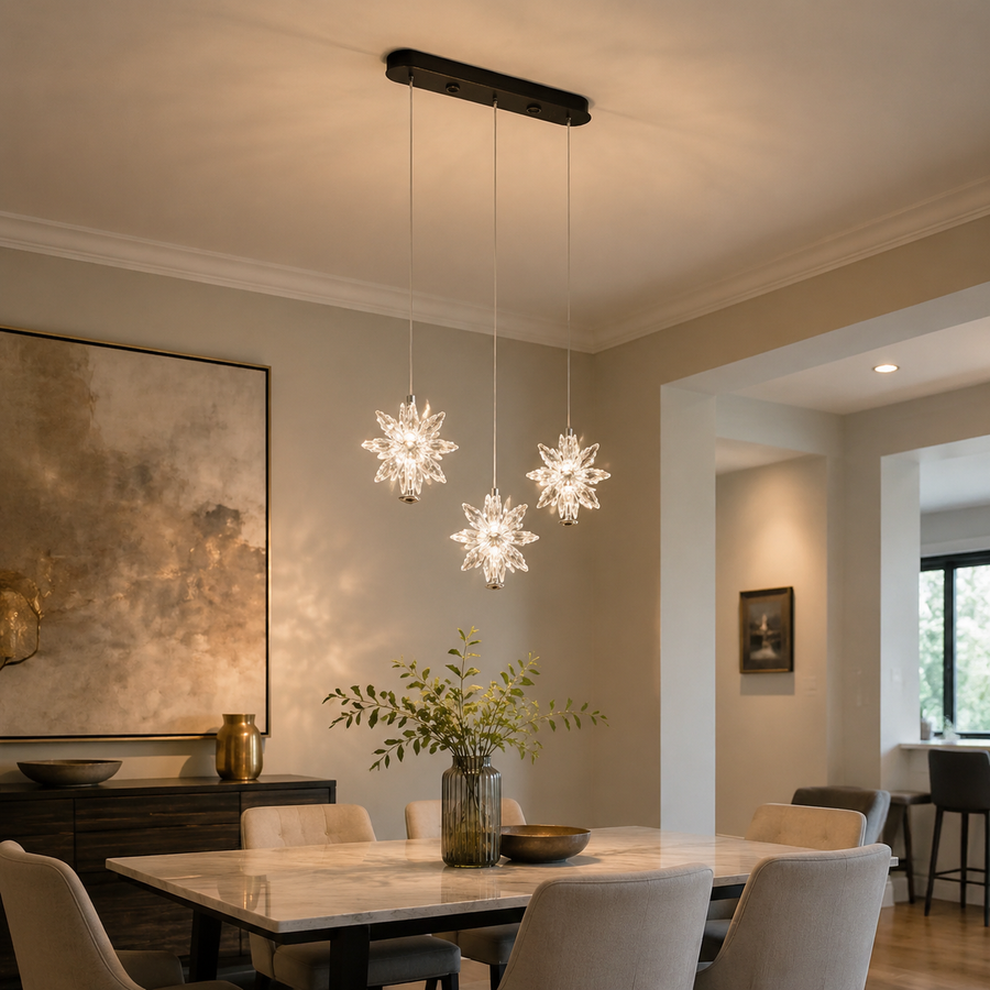 Prism Petal Crystal Ceiling Pendant Chandelier Light