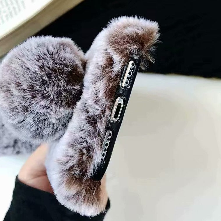Grey Fox Hair Fur Ball Grid Design Iphone Cases - Image 2