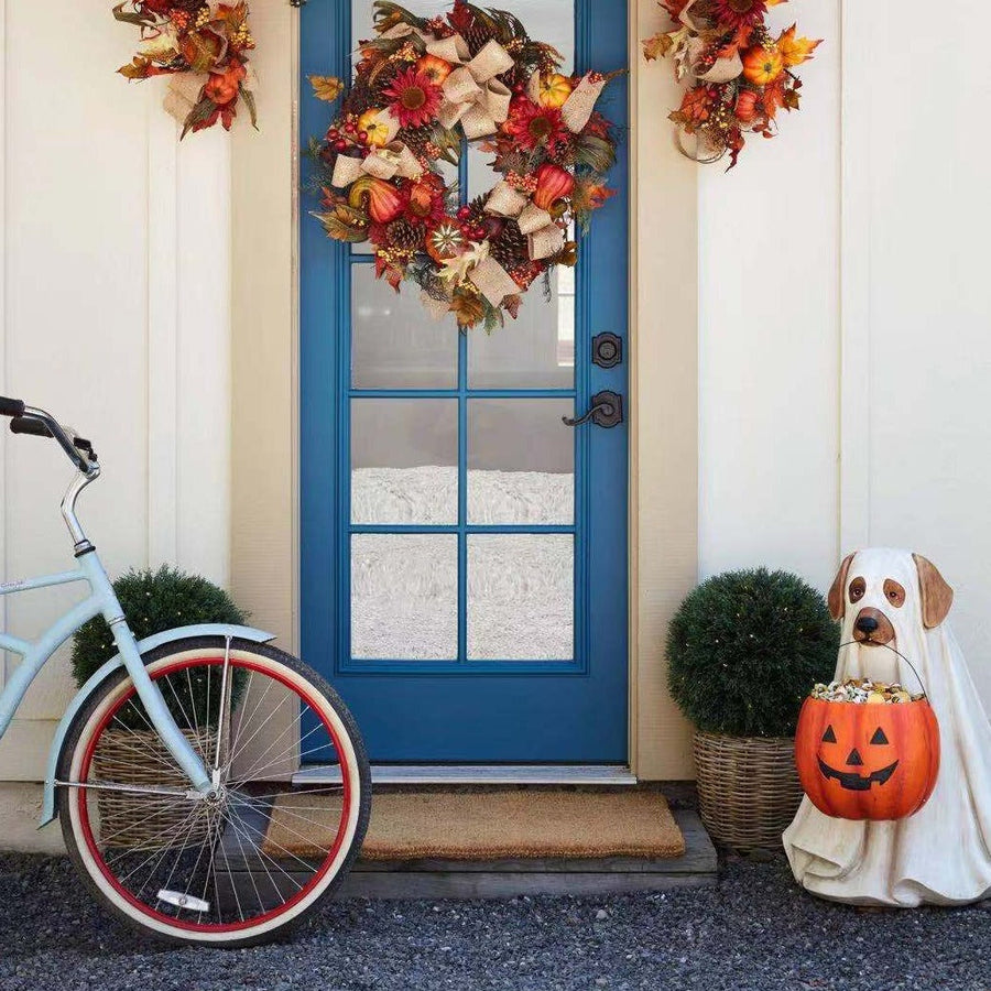 Pumpkin Puppy Resin Garden Decor - Image 2