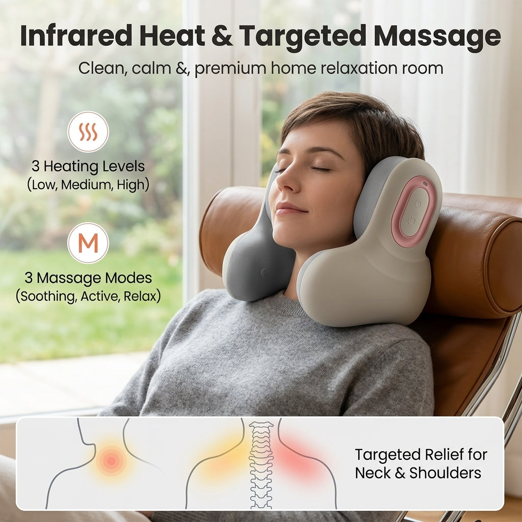Smart Traveler Bluetooth Music Heated Neck Pillow - Image 1