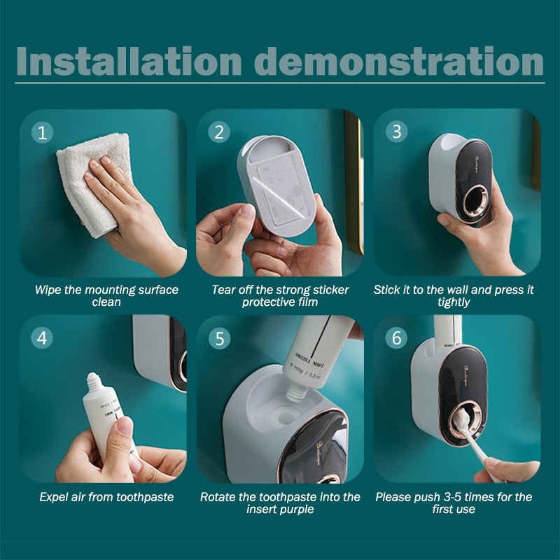 Elegant Wall-Mounted Toothpaste Holder Dispenser - Image 8