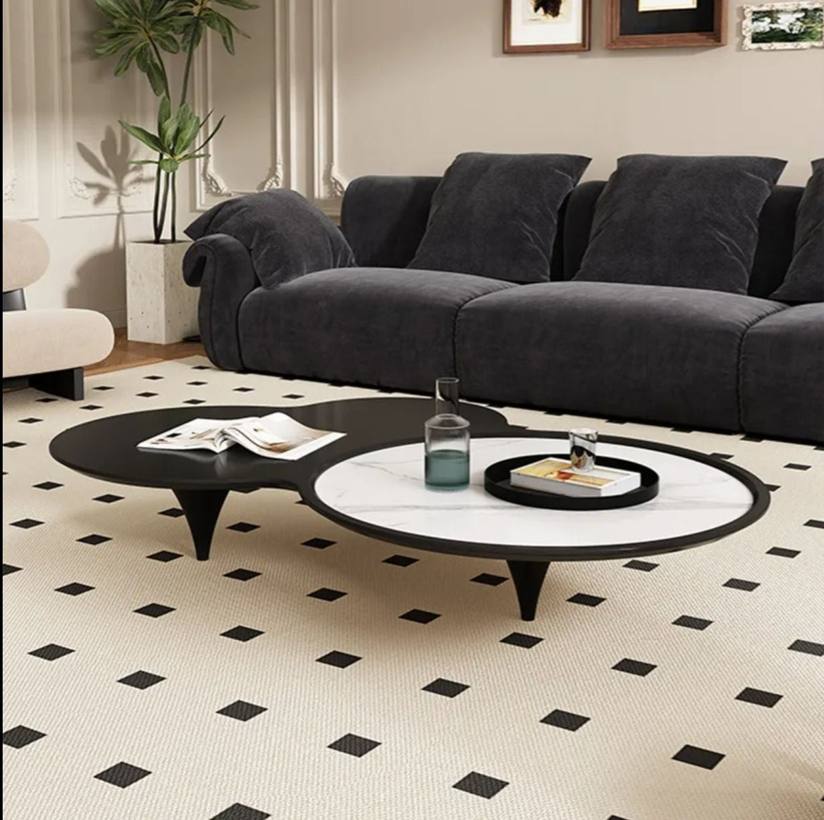 Elegant Dual-Tone Minimalist Contemporary Modern Coffee Table