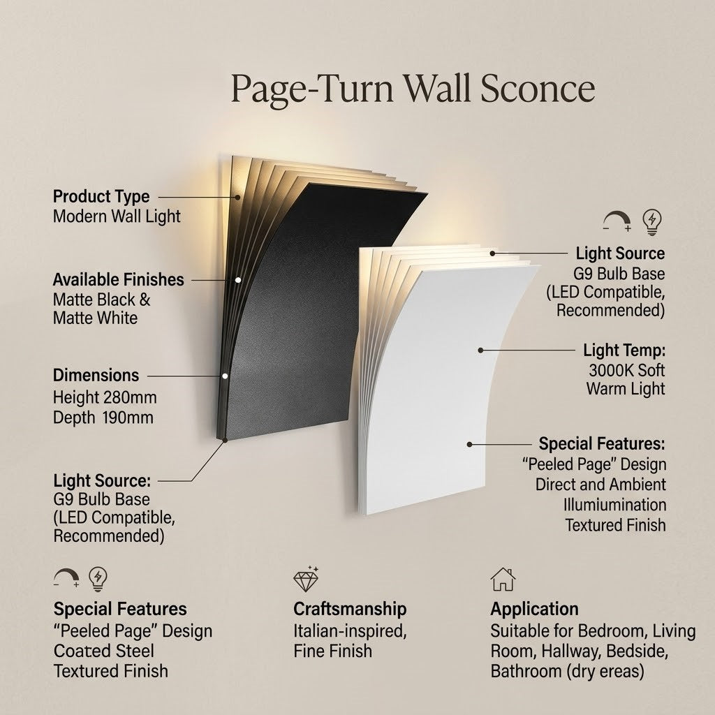 Open Book Ambient Wall Sconce Light - Image 1